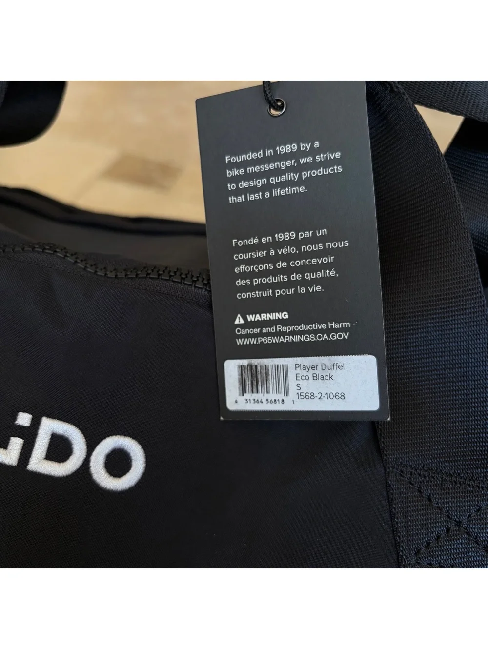 Timbuk2 Player Duffel Eco Black Travel Bag Gym **Logo** NWT